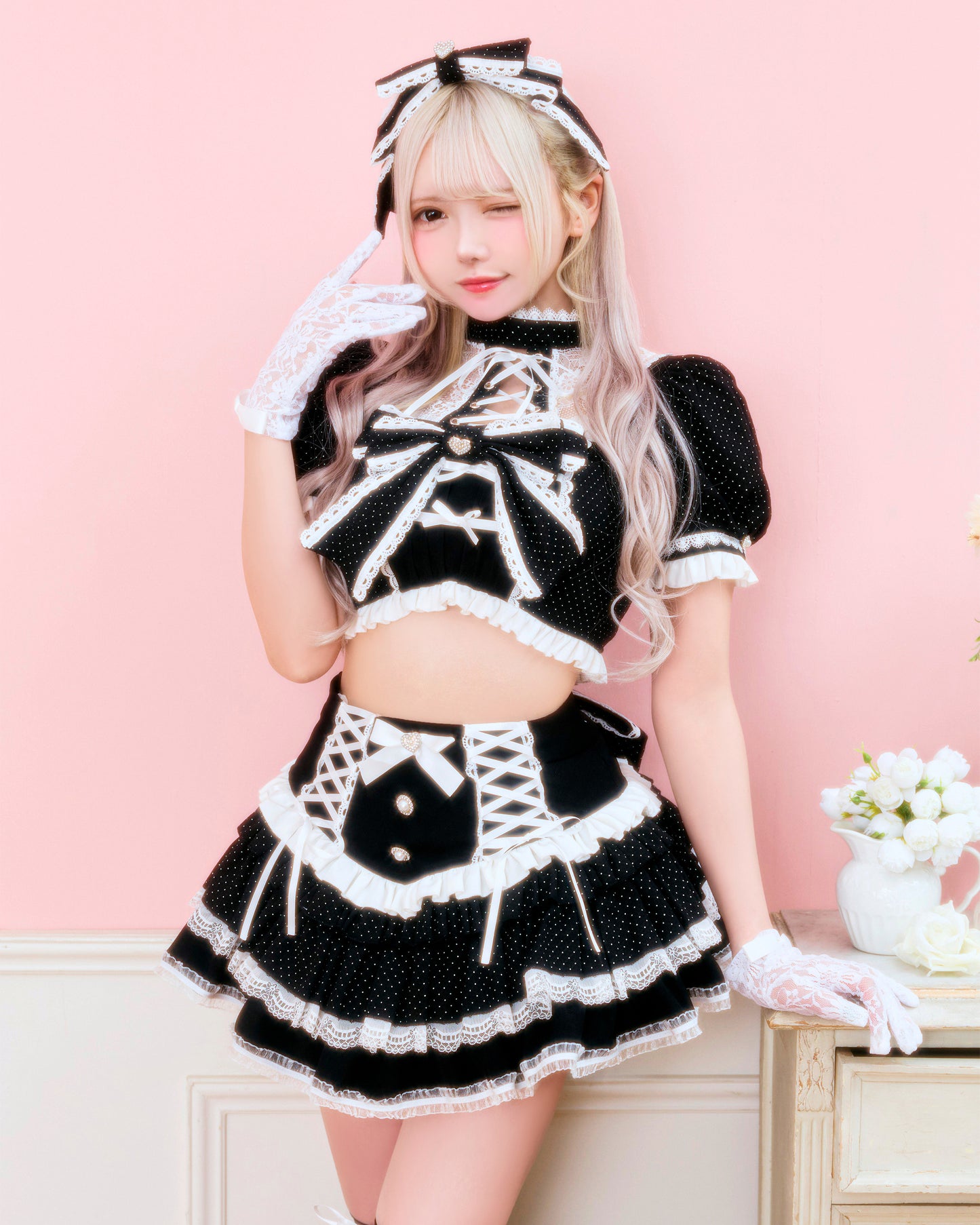 【予約-9月下旬頃より順次発送予定】ハート×リボンドットアイドル【PDCS26007】