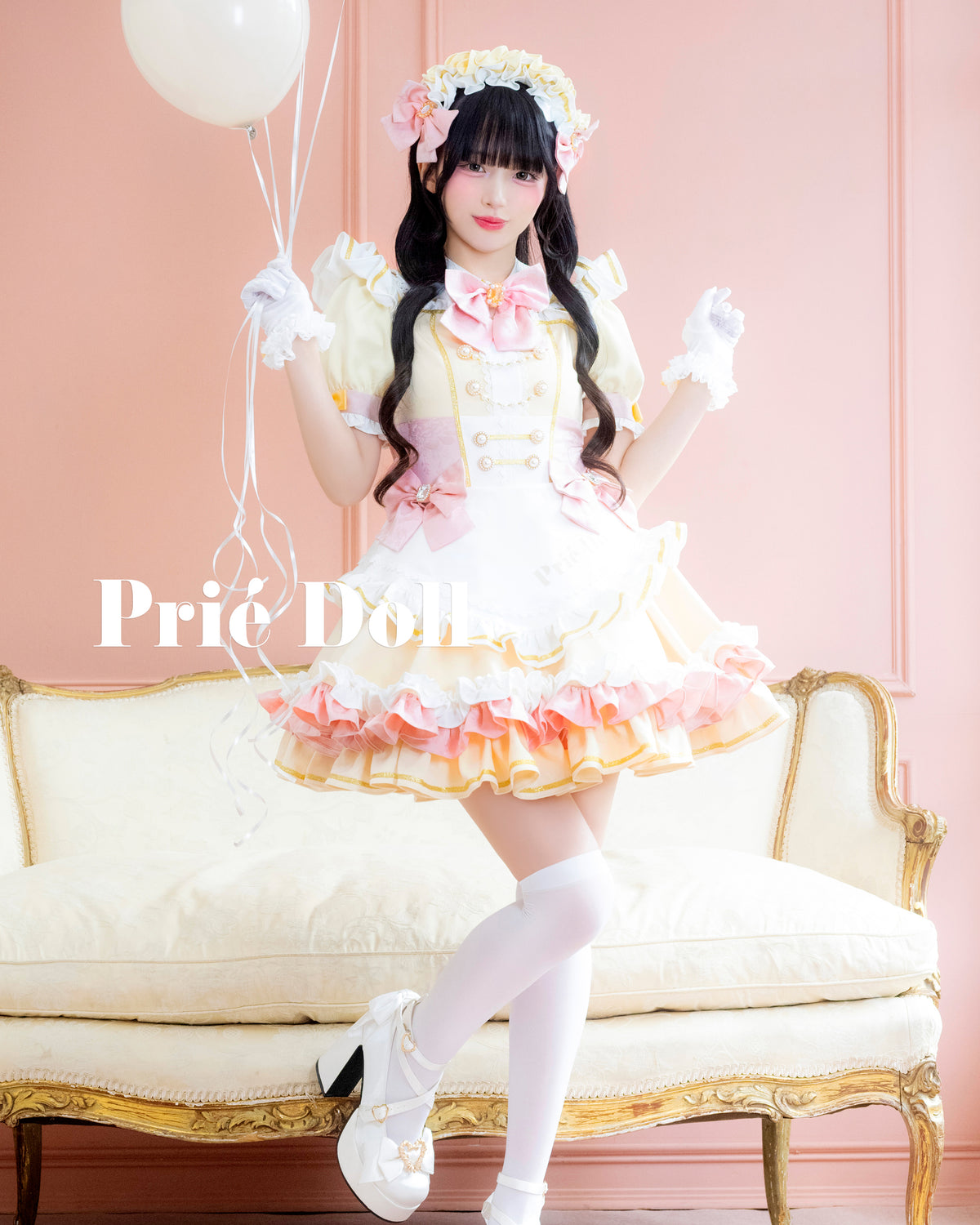 【即日発送】ツインカラーリボンメイド【PDCS26013】