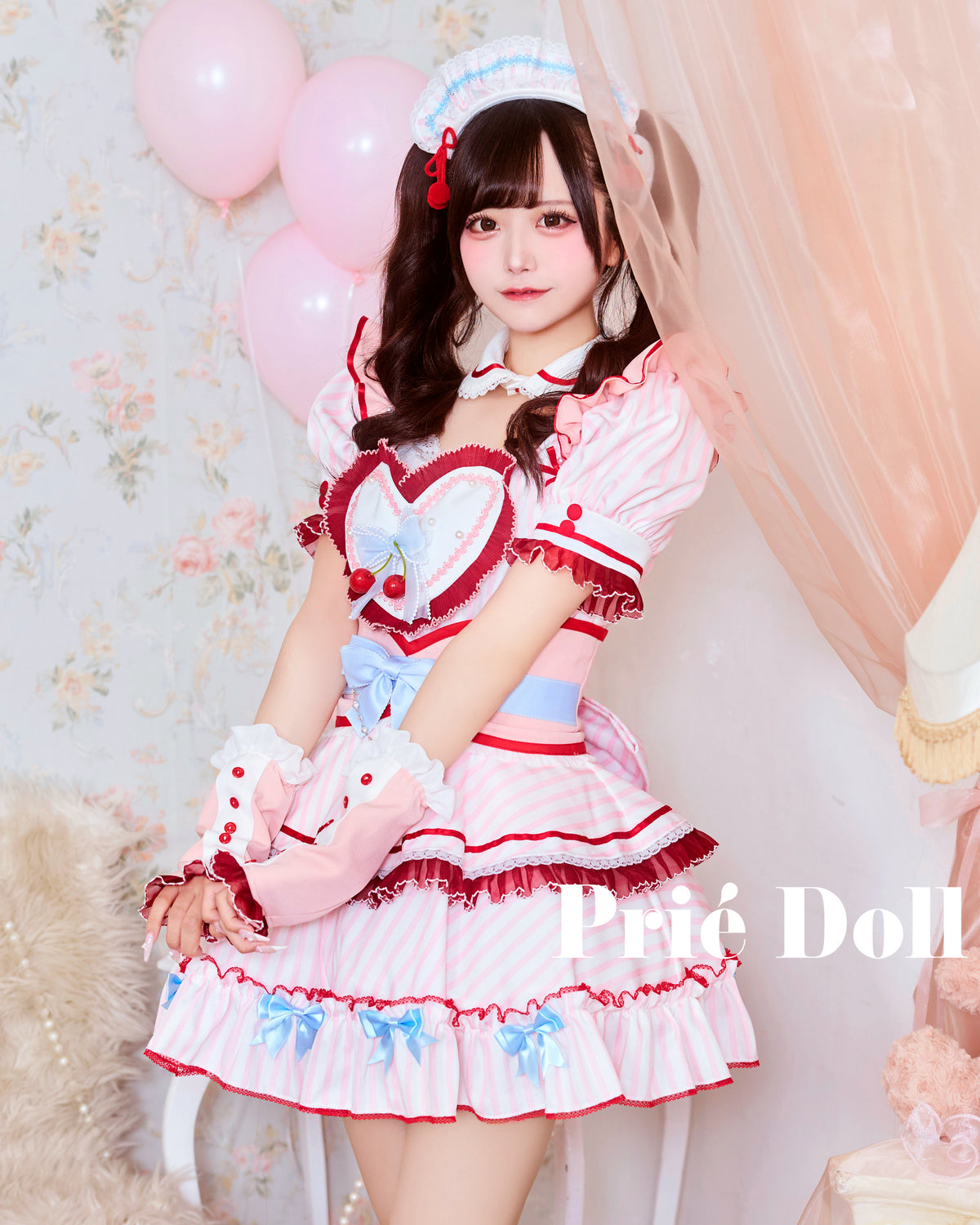 【予約-12月中旬頃より順次発送予定】チェリーストライプメイド【PDCS261023】