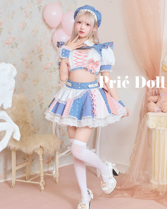 【予約-12月中旬頃より順次発送予定】ギンガムレースアップアイドル【PDCS261027】