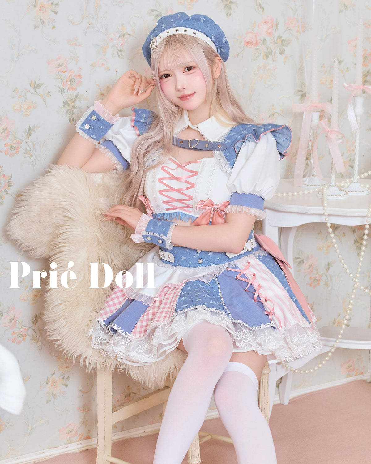 【予約-12月中旬頃より順次発送予定】ギンガムレースアップアイドル【PDCS261027】